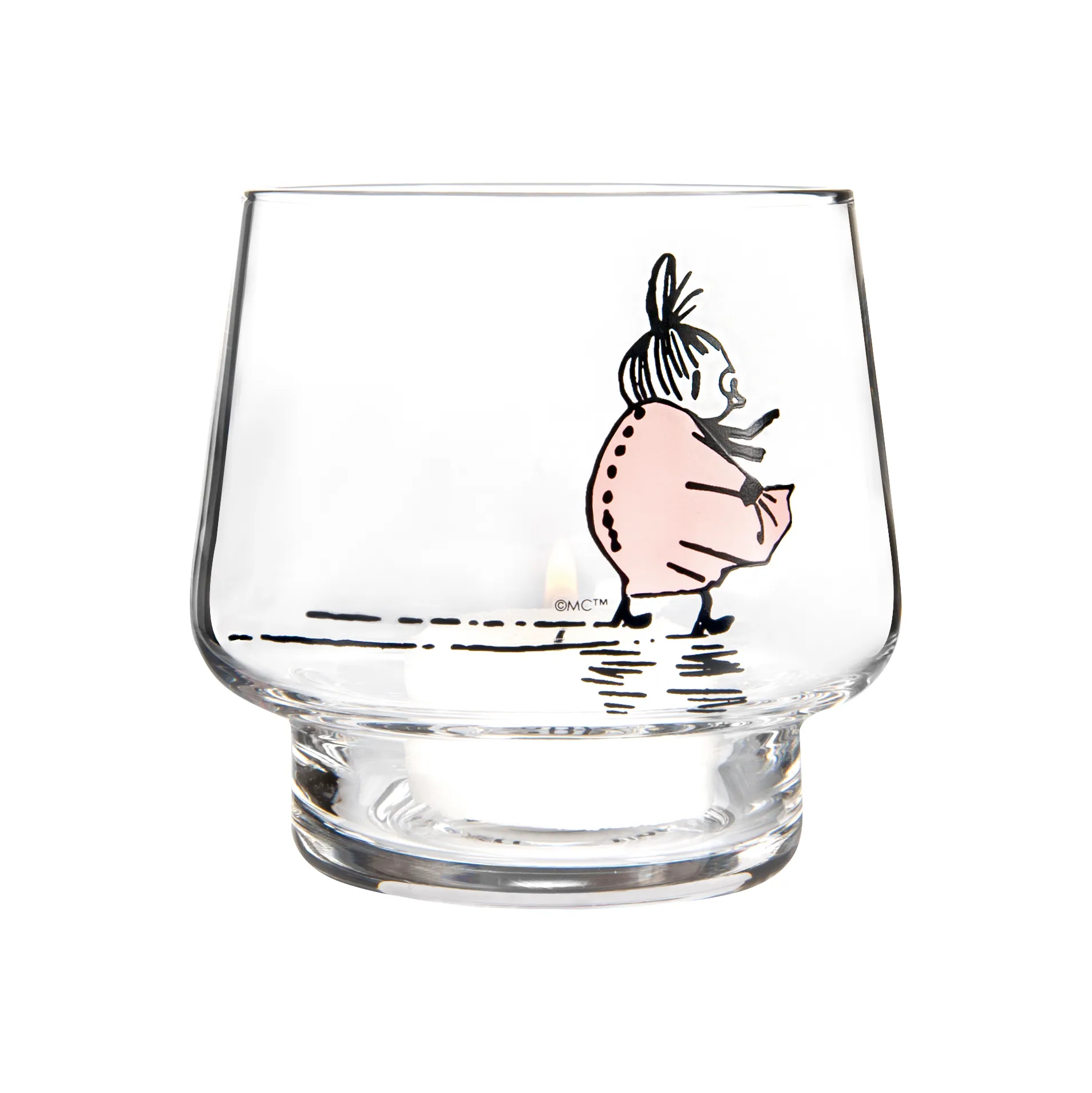 Portavelas The strong-willed, transparente-rosa Muurla