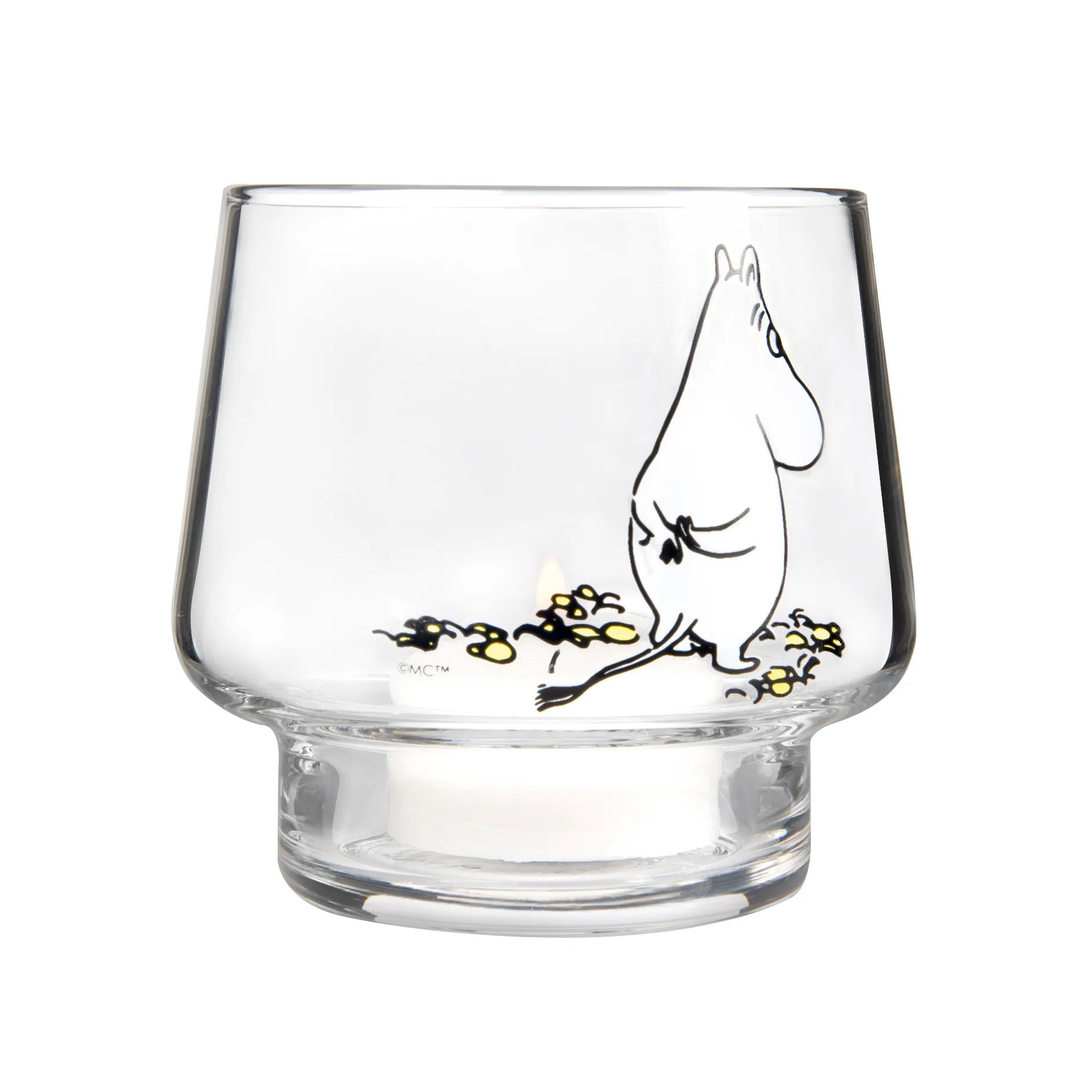 Portavelas The wait, transparente-blanco Muurla