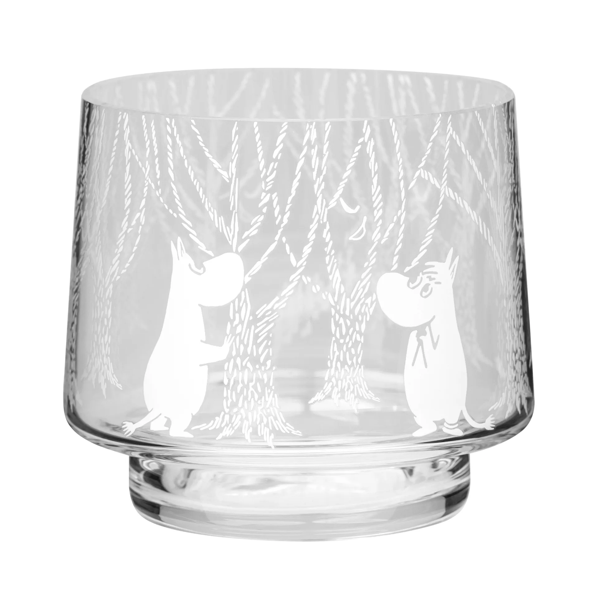 Portavelas/Bol In the Woods 8 cm, transparente-blanco Muurla