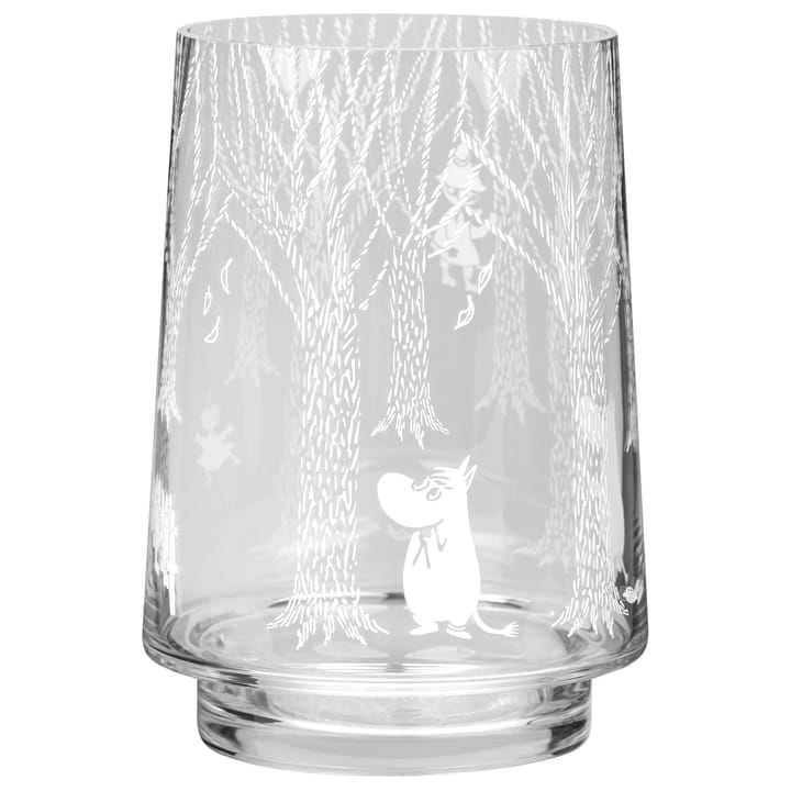 Portavelas/Jarrón In the Woods 20 cm, transparente-blanco Muurla