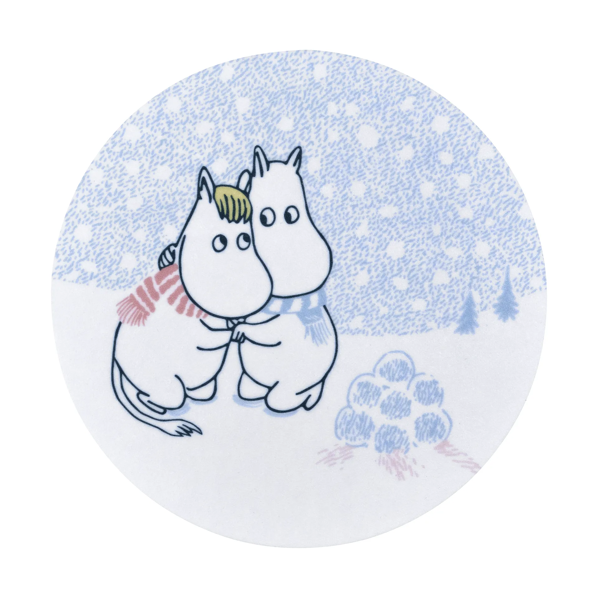 Posavaso Moomin Ø10 cm, Let it snow Muurla