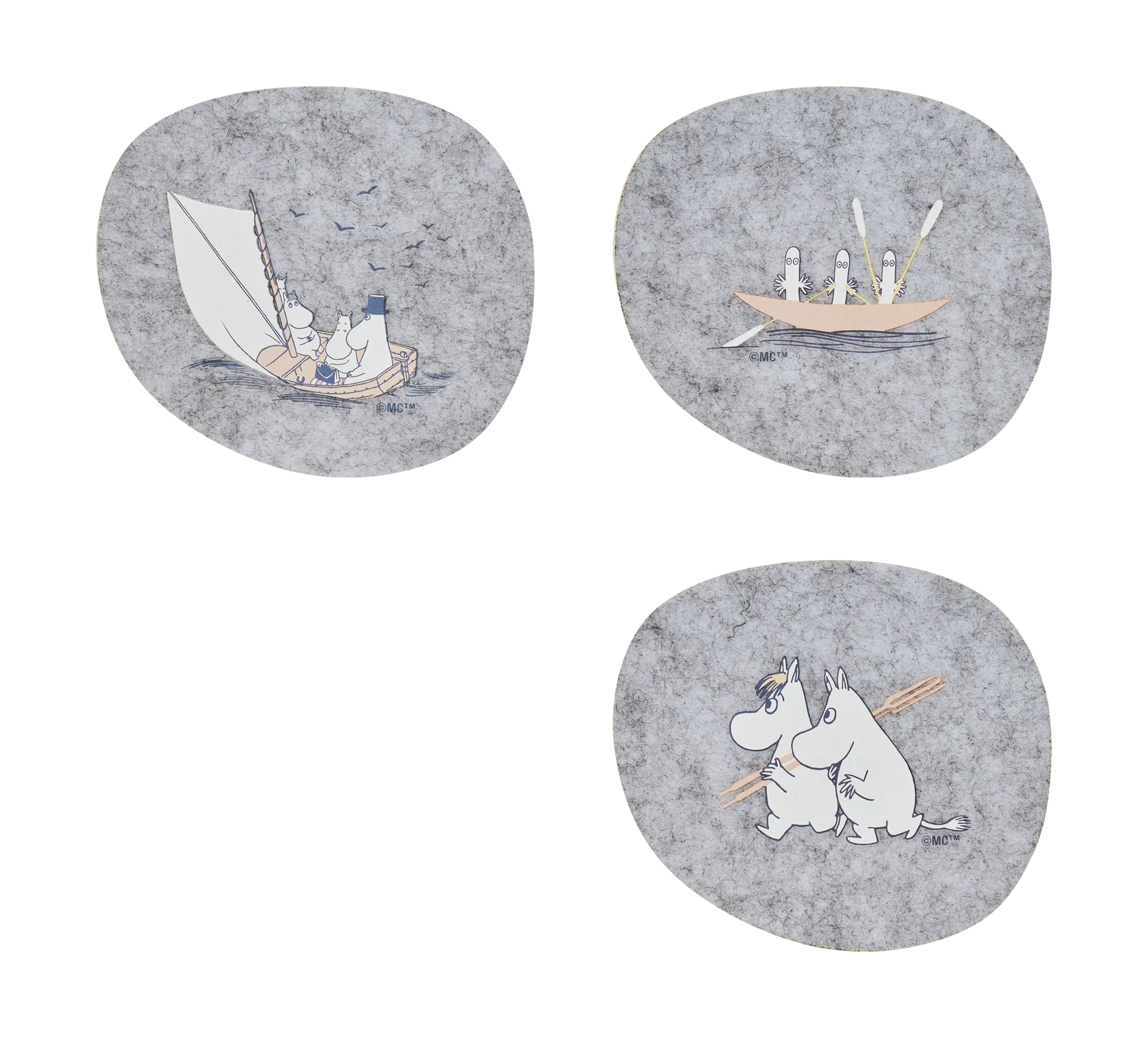 Posavasos Mumin 9,5x11 cm 4 piezas, Marineros Muurla