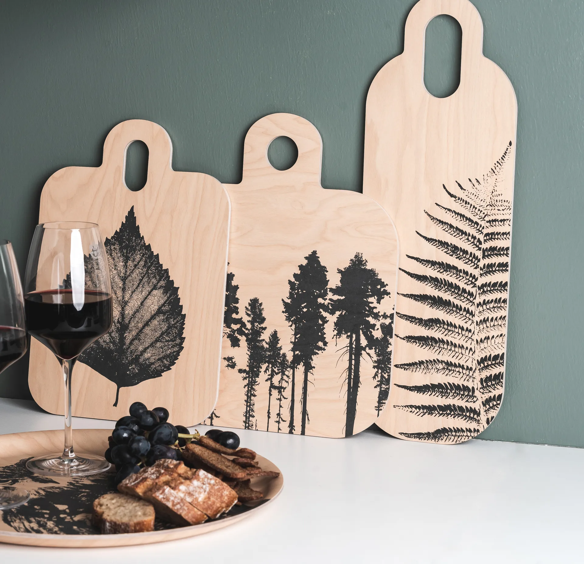 Tabla de cortar Forest 25x32 cm, natural-negro Muurla