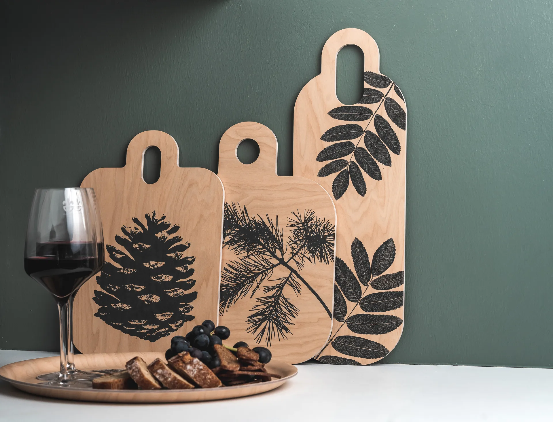 Tabla de cortar Forest 25x32 cm, natural-negro Muurla