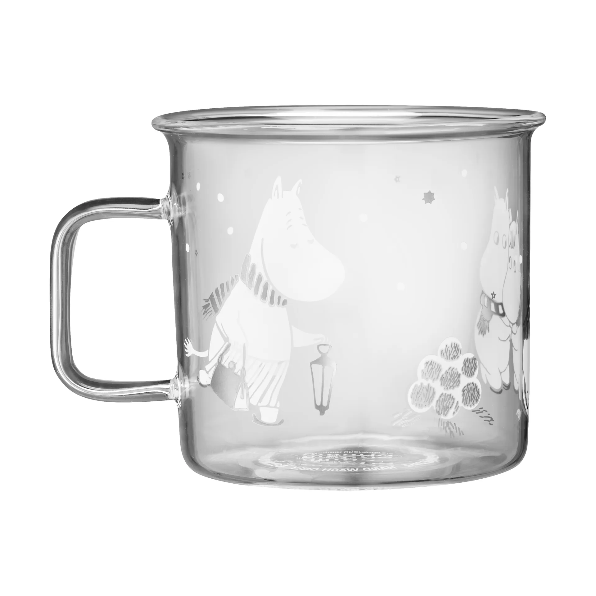 Taza de vidrio Moomin 35 cl, Let it snow Muurla
