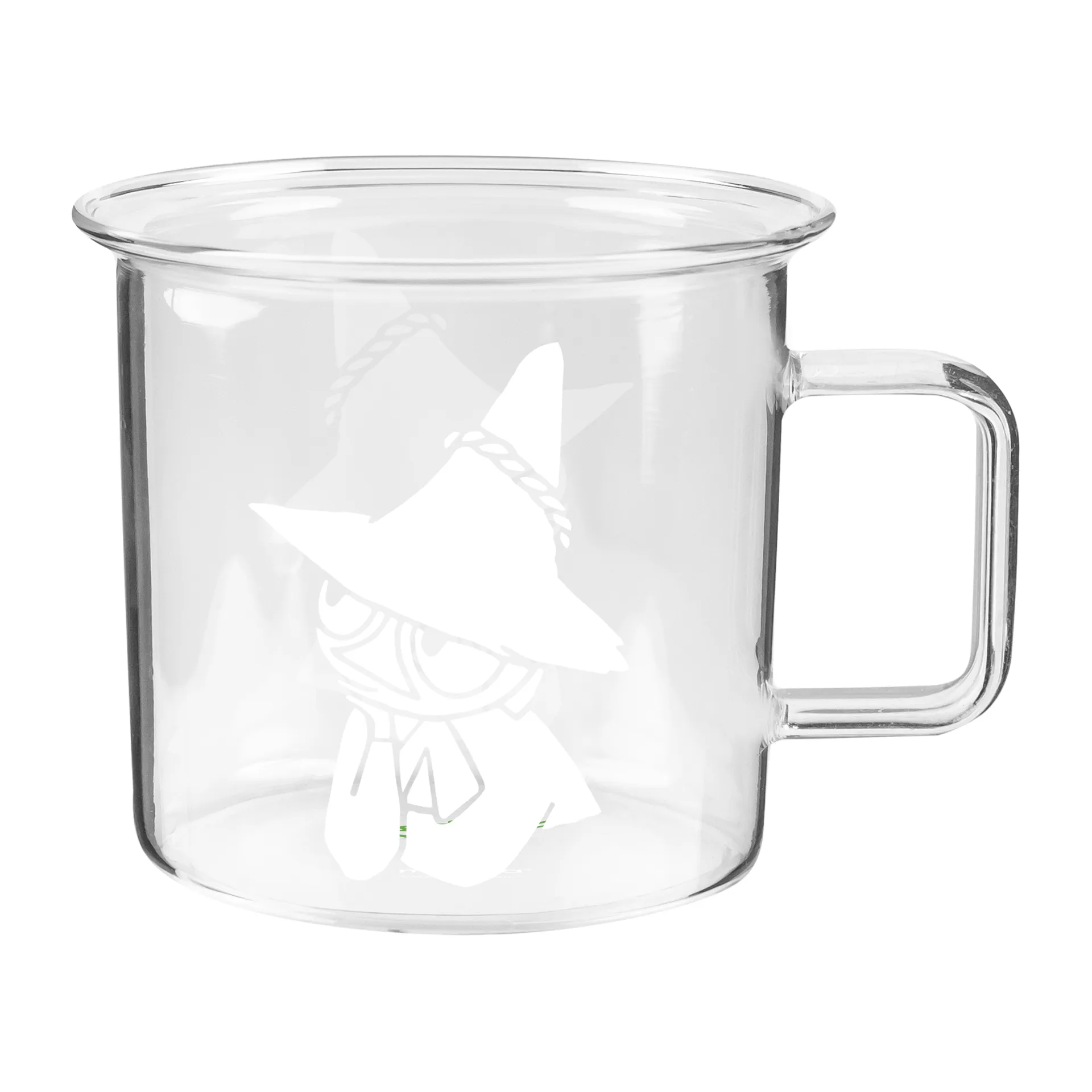 Taza de vidrio Moomin transparente 35 cl, Snufkin Muurla