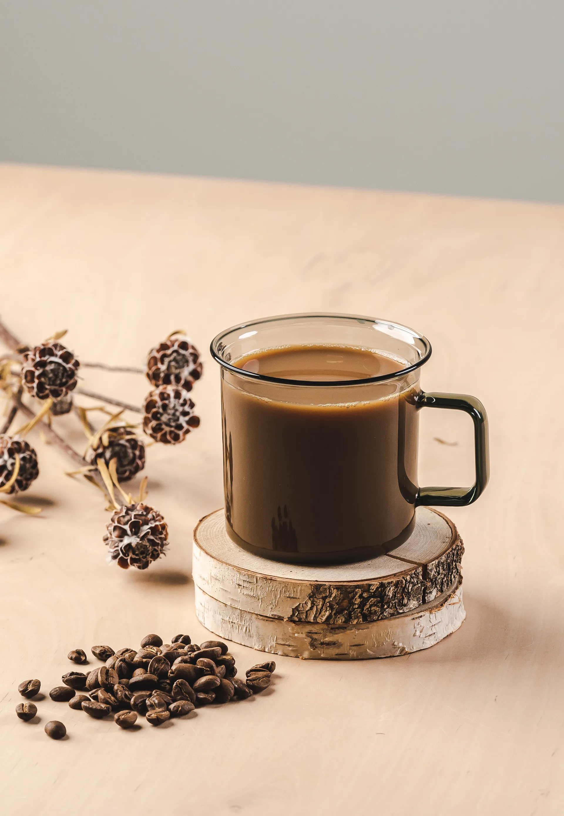 Taza de vidrio Muurla 35 cl, gris Muurla