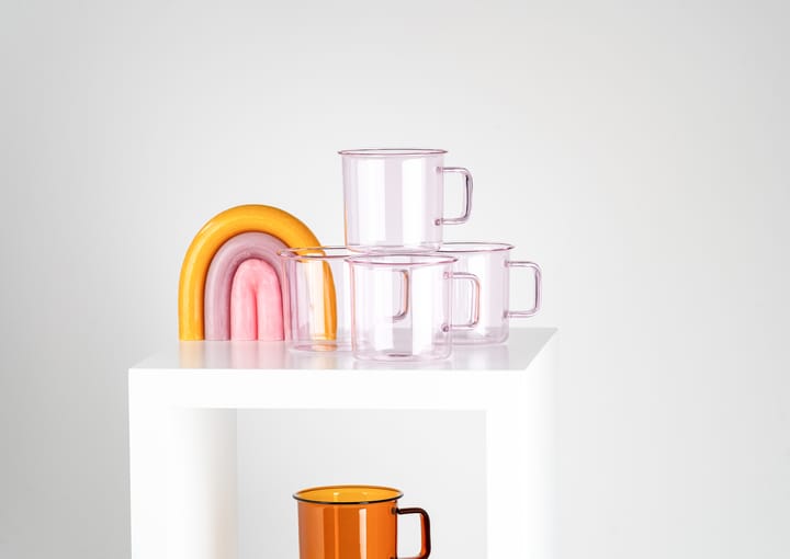 Taza de vidrio Muurla 35 cl, Rosa Muurla