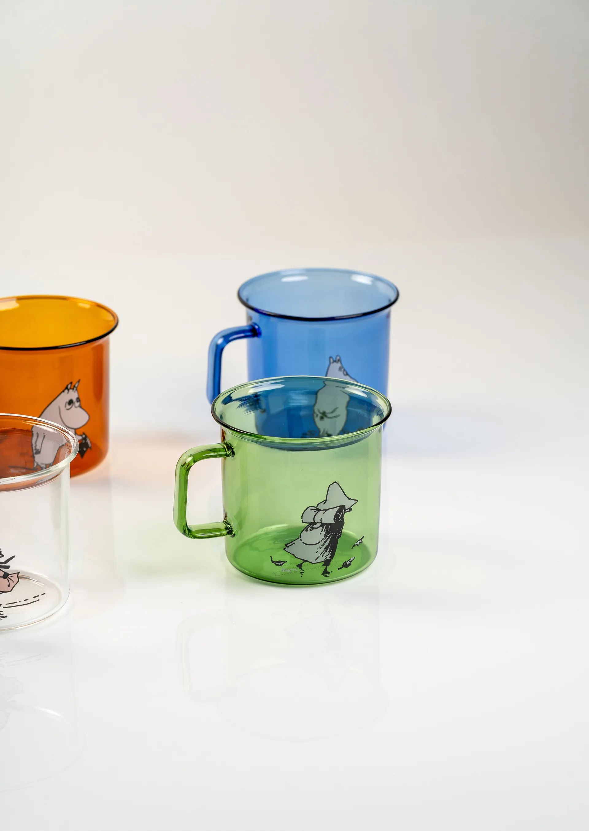 Taza de vidrio Snufkin 35 cl, verde Muurla