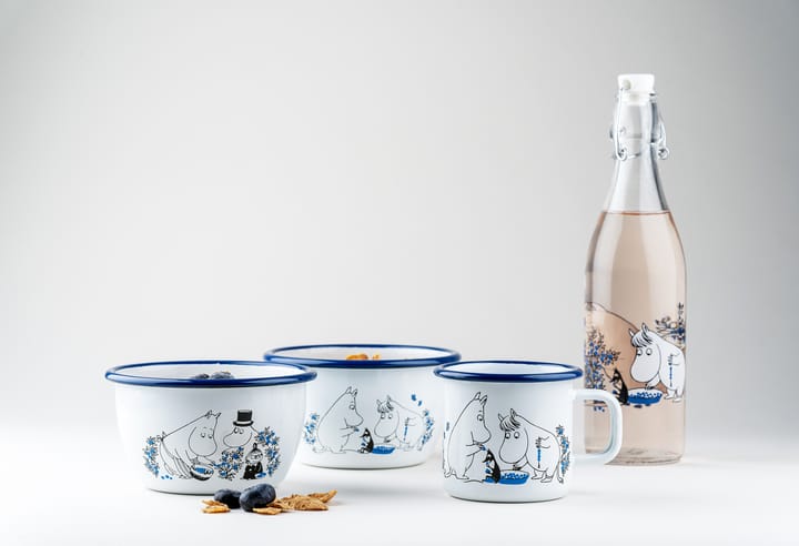 Taza esmaltada Blueberries 37 cl, blanco Muurla