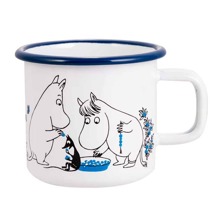 Taza esmaltada Blueberries 37 cl, blanco Muurla