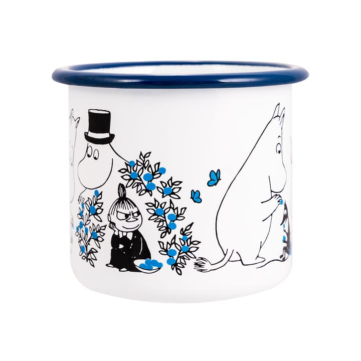 Taza esmaltada Blueberries 37 cl, blanco Muurla