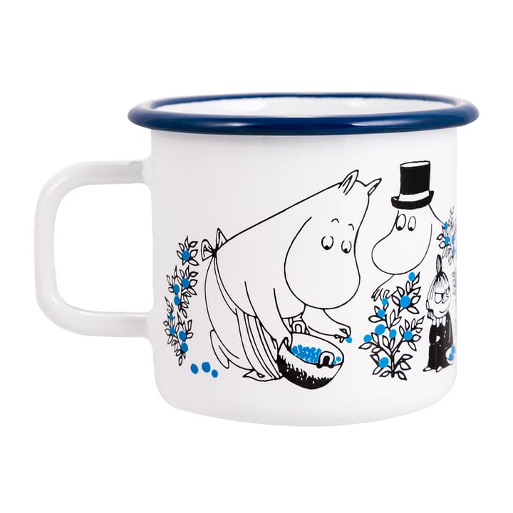 Taza esmaltada Blueberries 37 cl, blanco Muurla