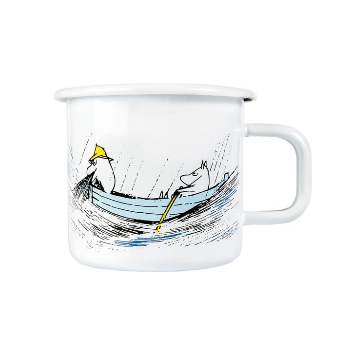 Taza esmaltada Gone fishing 37 cl, blanco Muurla