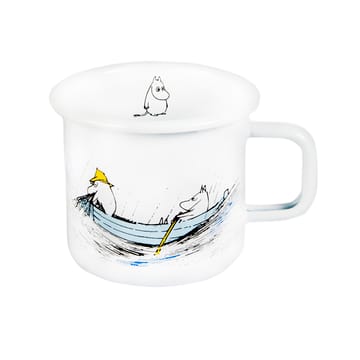Taza esmaltada Gone fishing 37 cl - blanco - Muurla