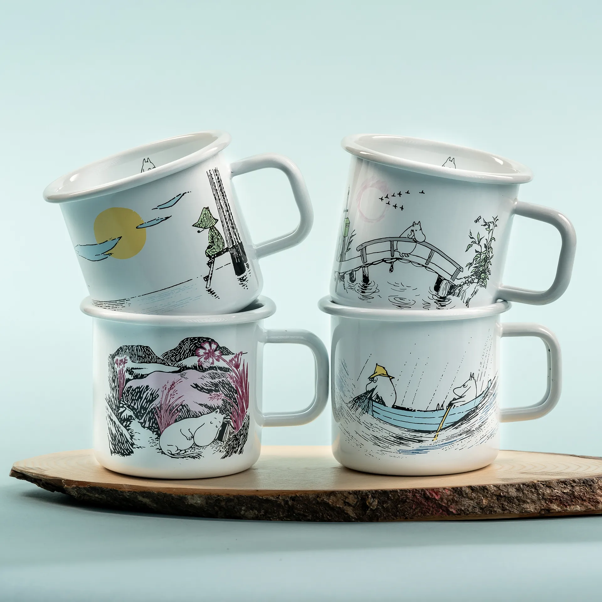 Taza esmaltada Gone fishing 37 cl, blanco Muurla