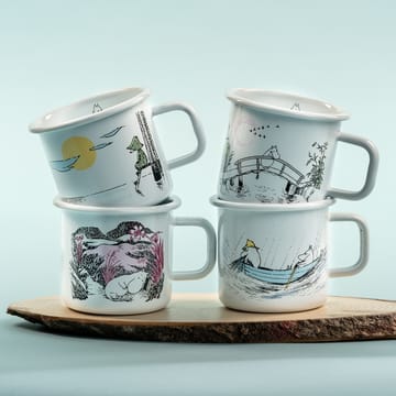 Taza esmaltada Gone fishing 37 cl - blanco - Muurla