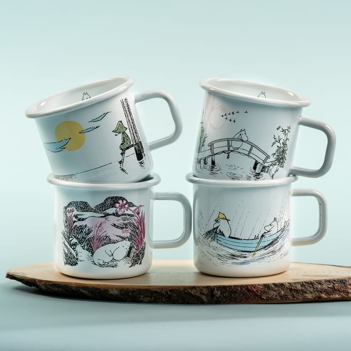 Taza esmaltada Gone fishing 37 cl, blanco Muurla