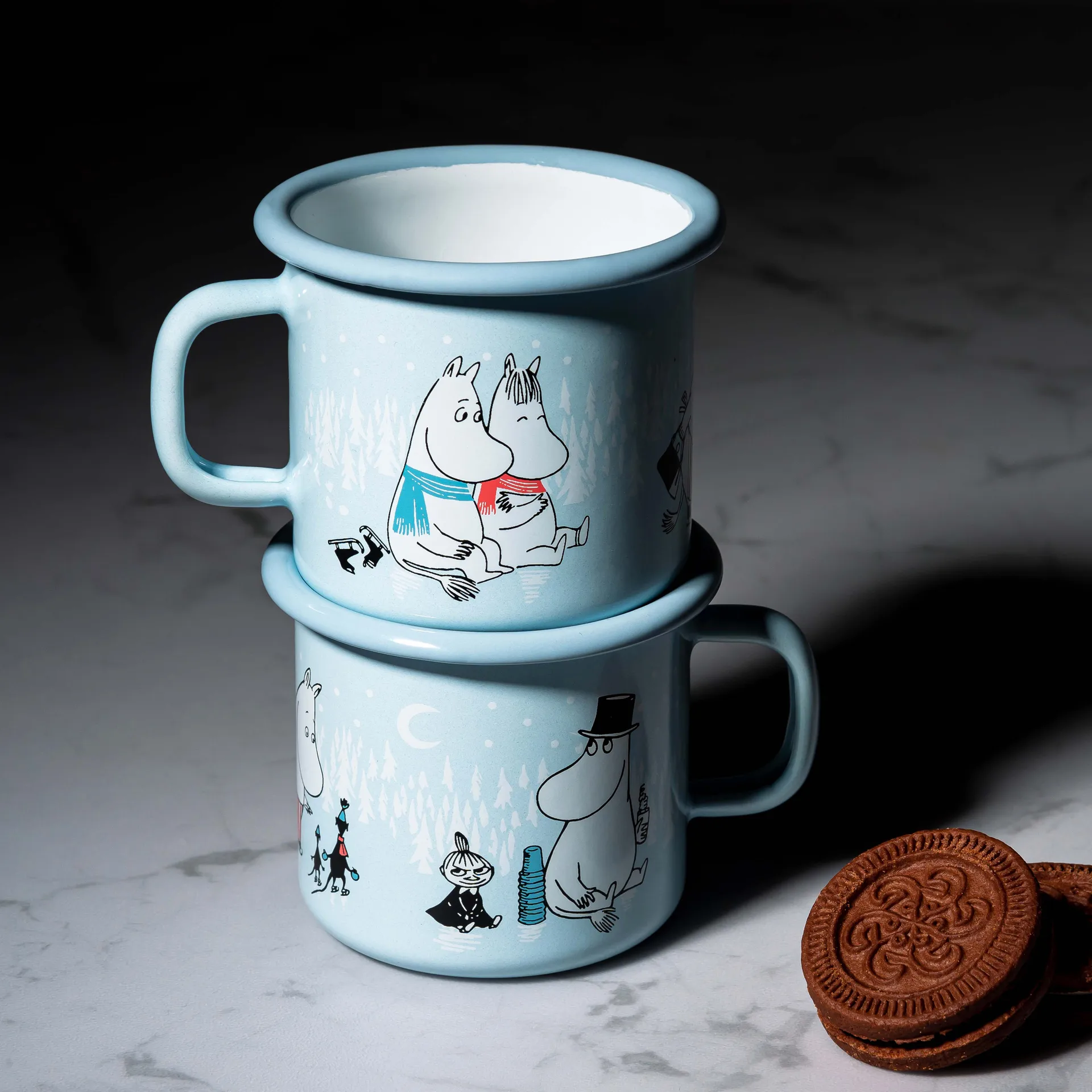 Taza esmaltada Moomin Day on Ice 25 cl, Azul Muurla