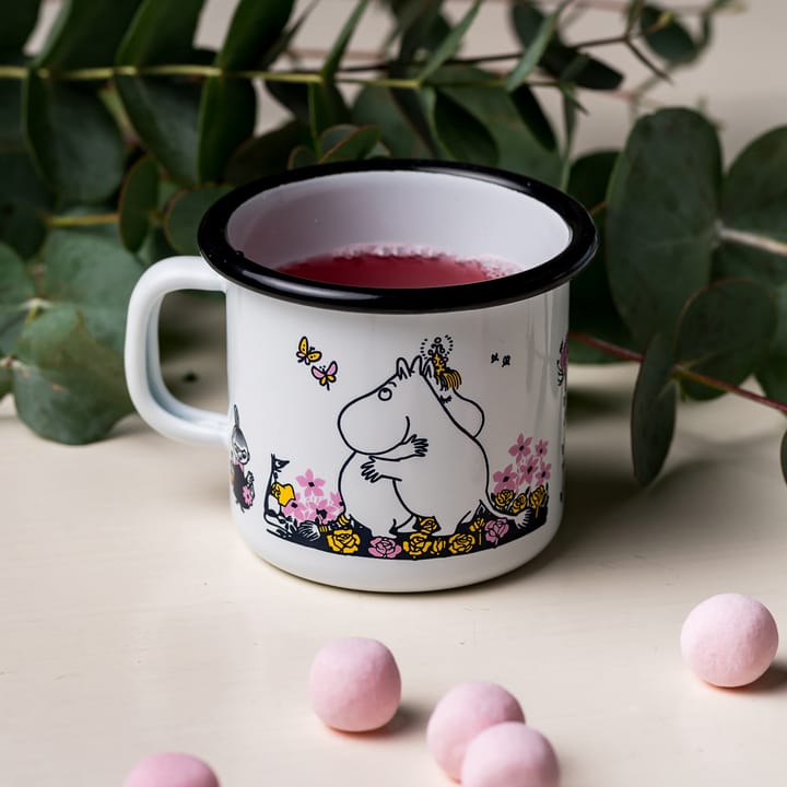 Taza esmaltada Mumin abrazo 25 cl, blanco Muurla