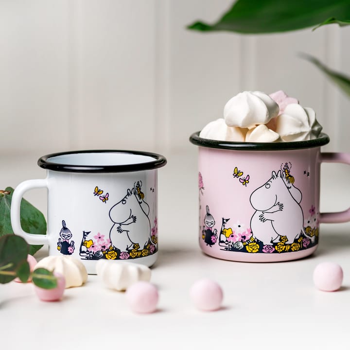 Taza esmaltada Mumin abrazo 25 cl, blanco Muurla