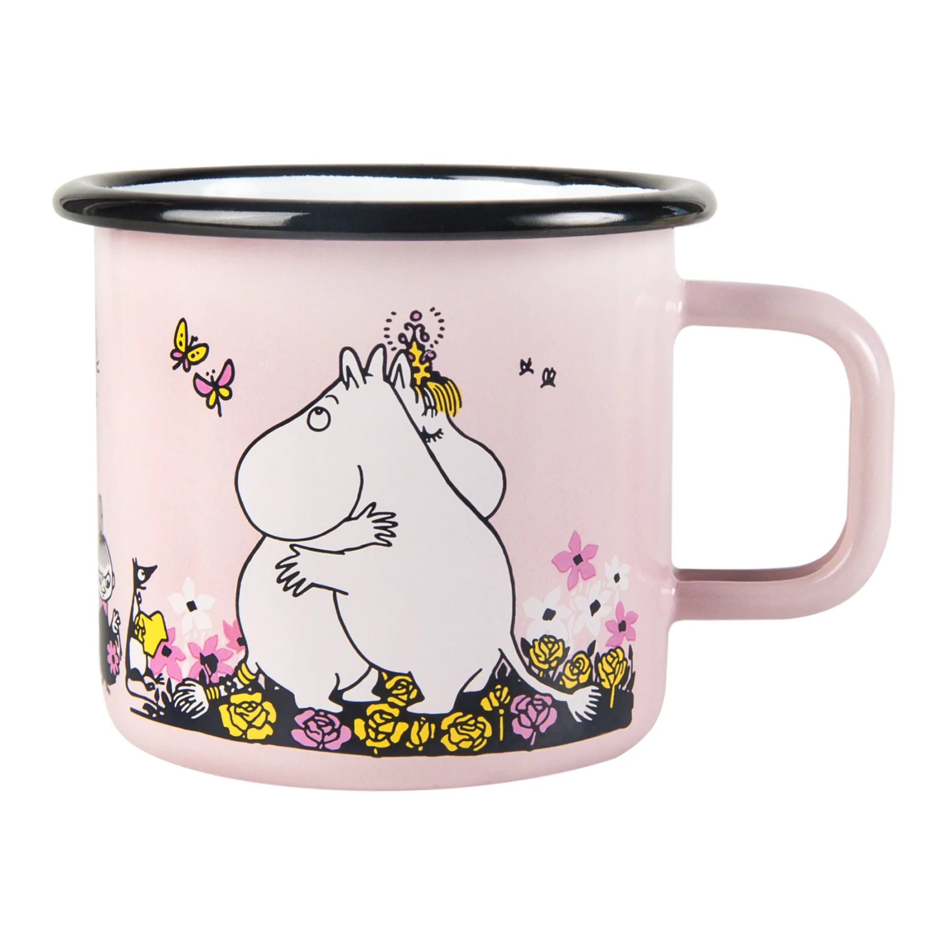 Taza esmaltada Mumin abrazo 37 cl, Rosa Muurla