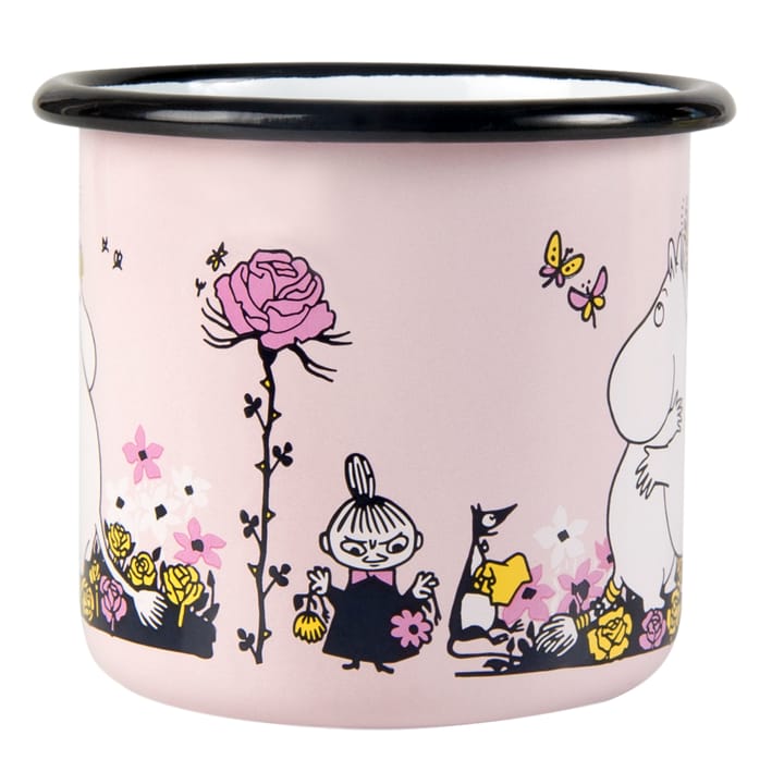 Taza esmaltada Mumin abrazo 37 cl, Rosa Muurla