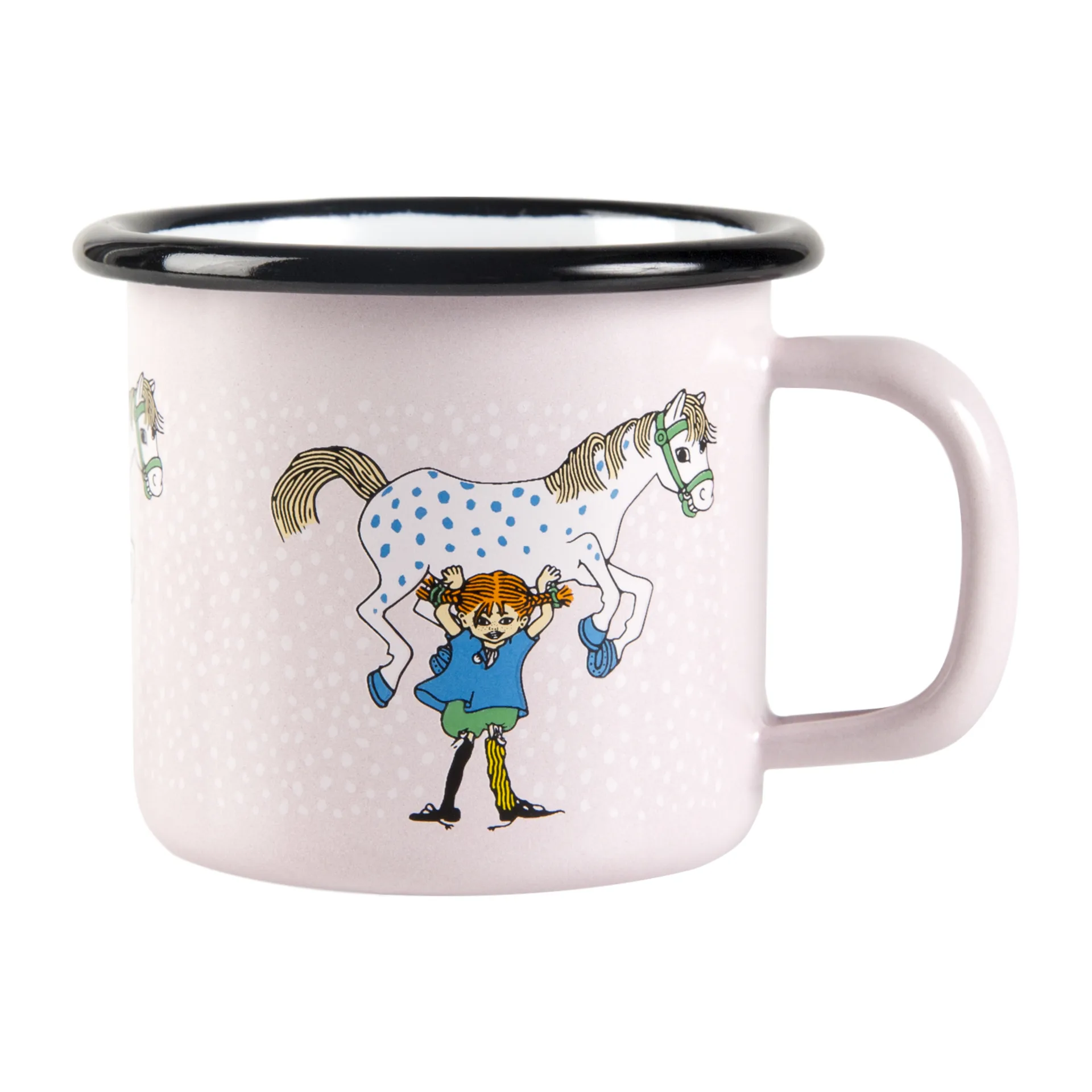 Taza esmaltada Pippi and the horse 1,5 dl, Light pink Muurla