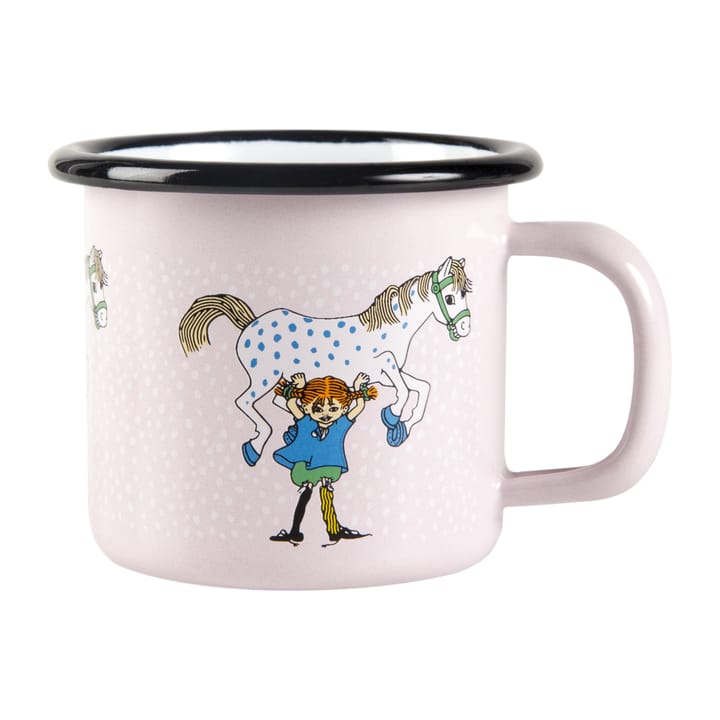 Taza esmaltada Pippi and the horse 1,5 dl - Light pink - Muurla