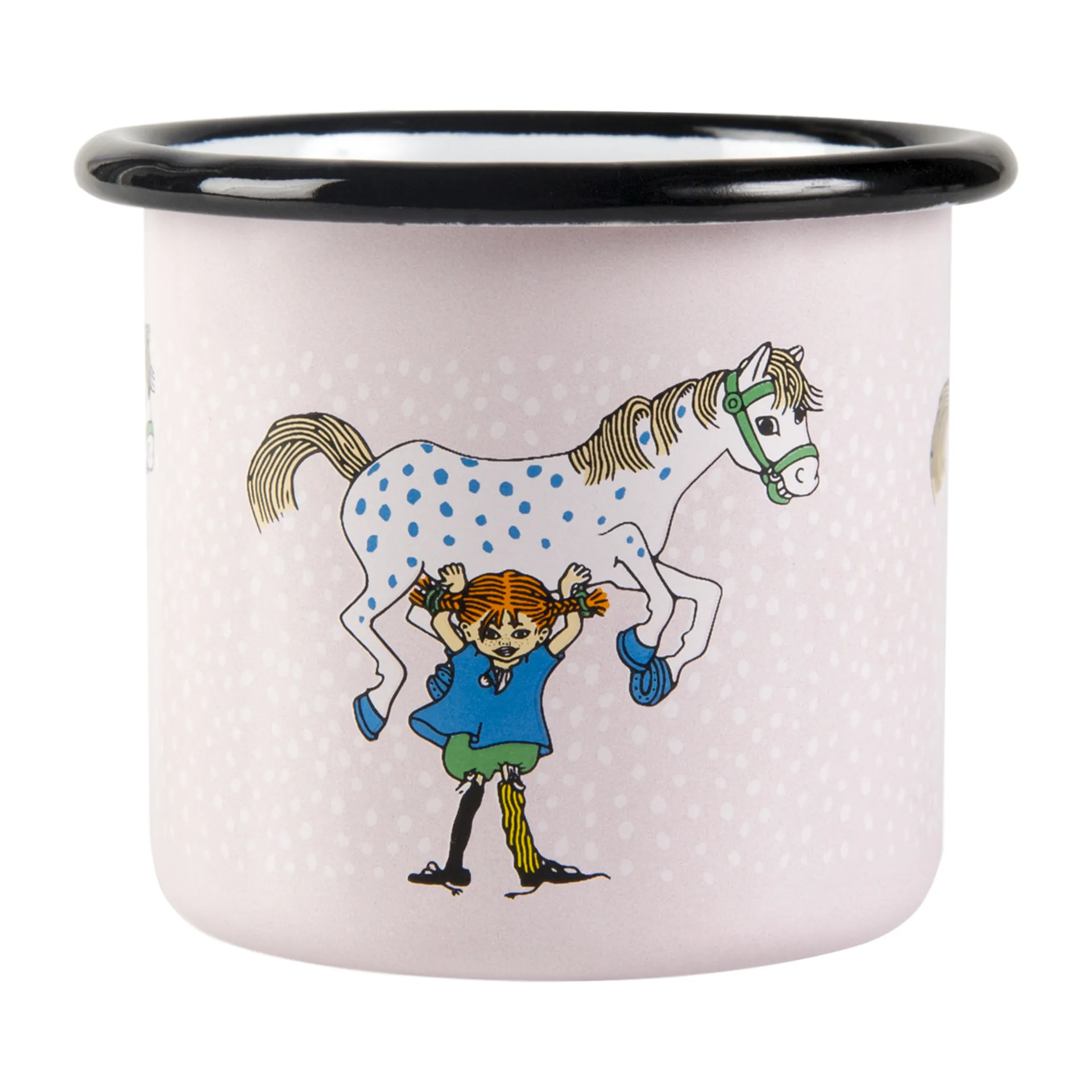 Taza esmaltada Pippi and the horse 1,5 dl, Light pink Muurla