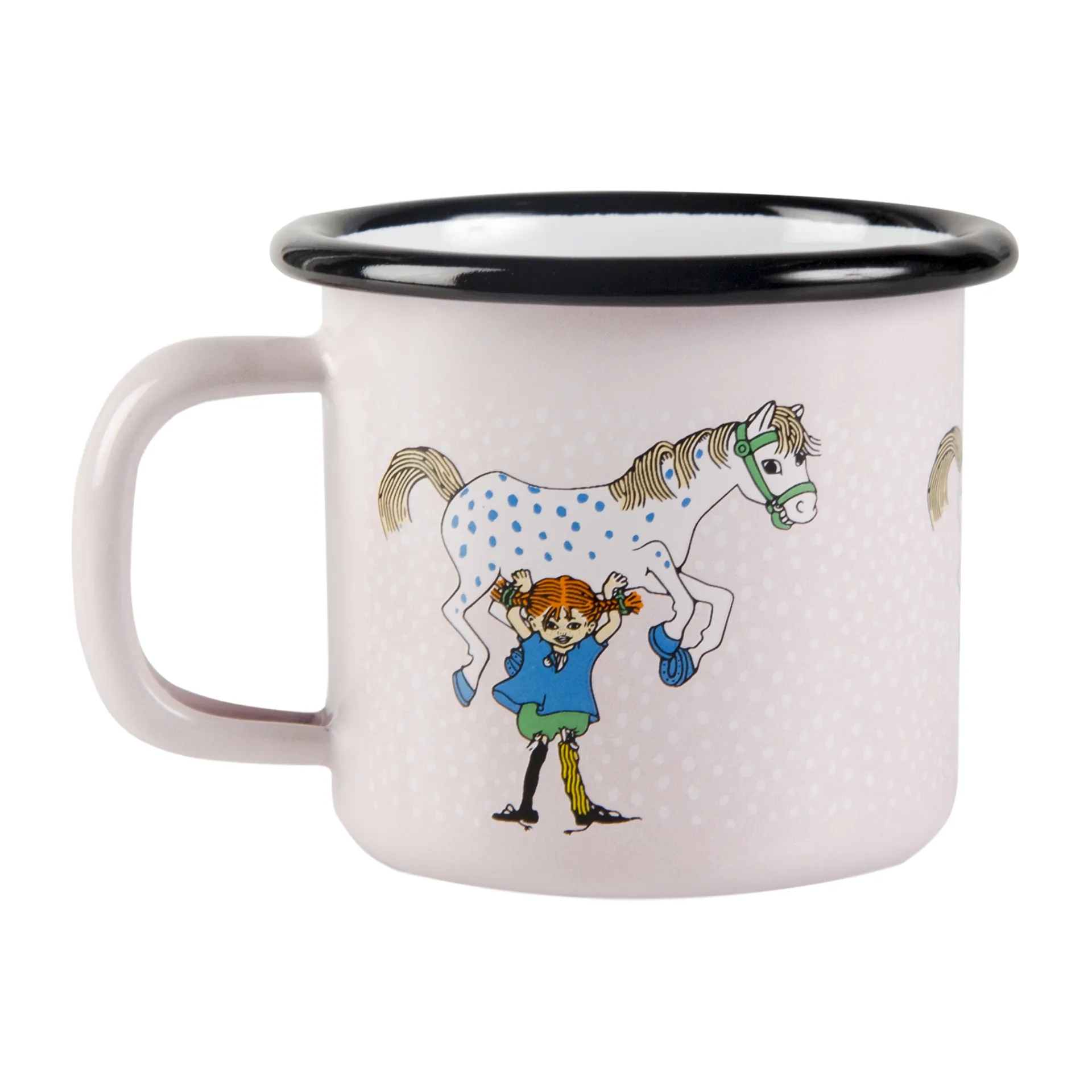Taza esmaltada Pippi and the horse 1,5 dl, Light pink Muurla