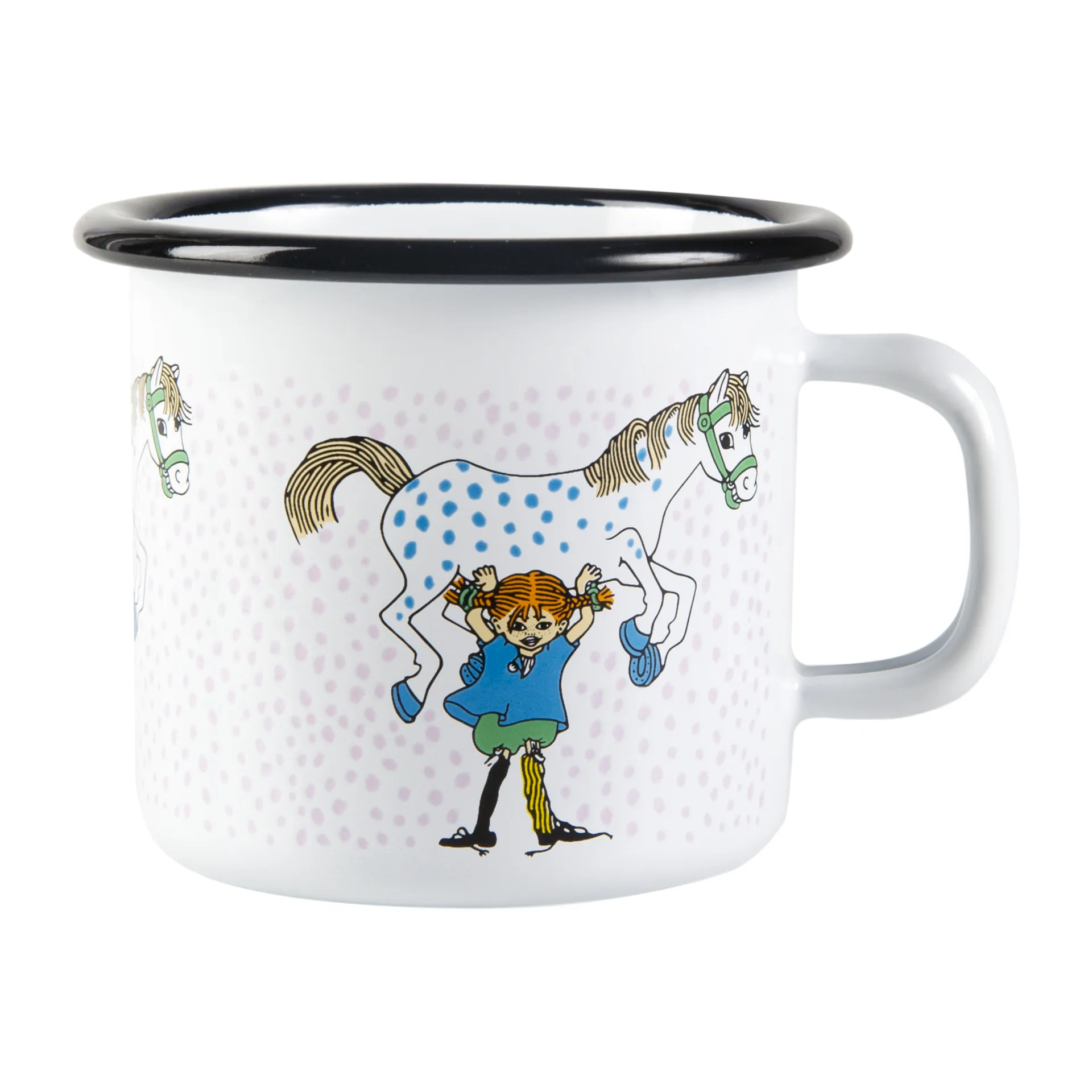 Taza esmaltada Pippi and the horse 2,5 dl, White Muurla
