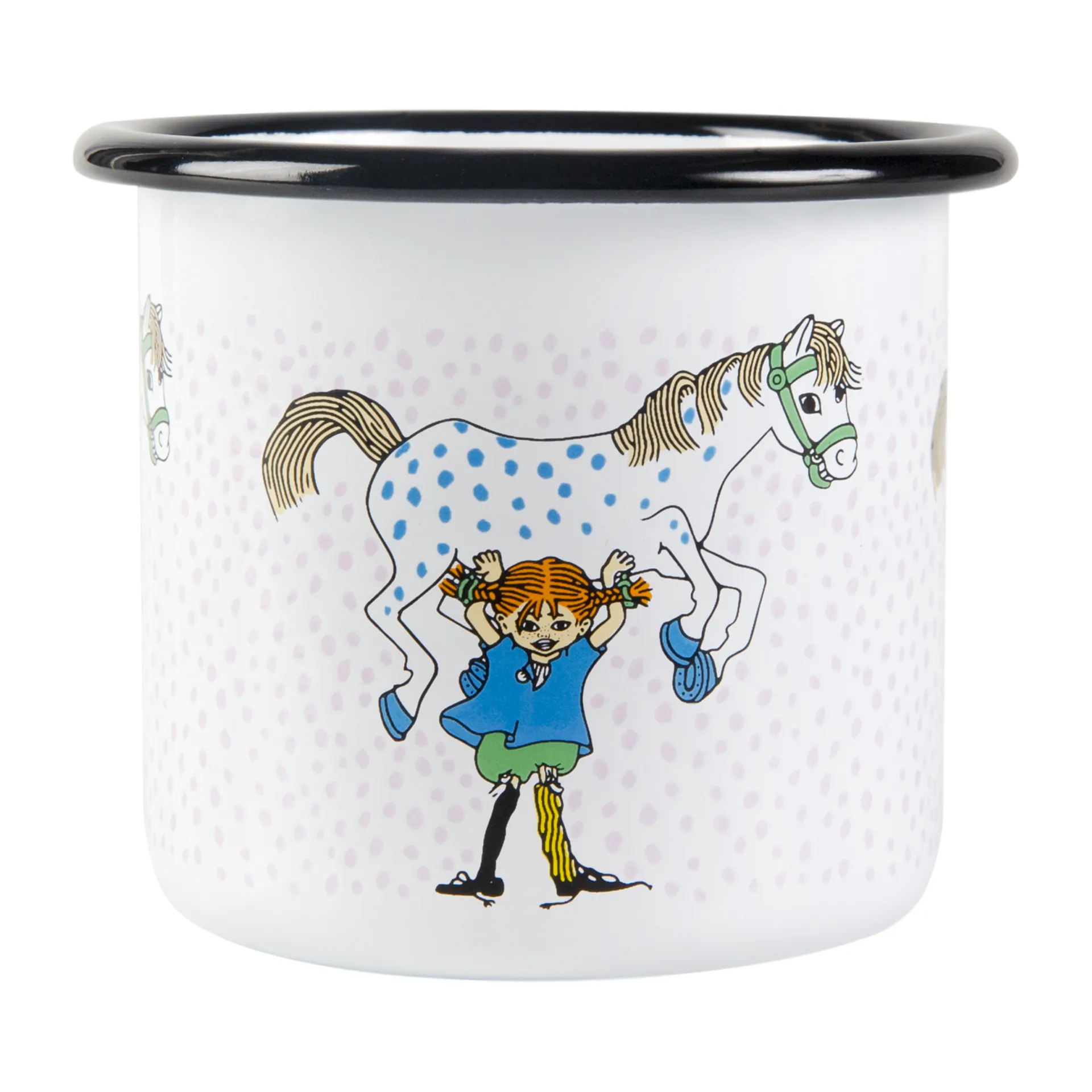 Taza esmaltada Pippi and the horse 2,5 dl, White Muurla