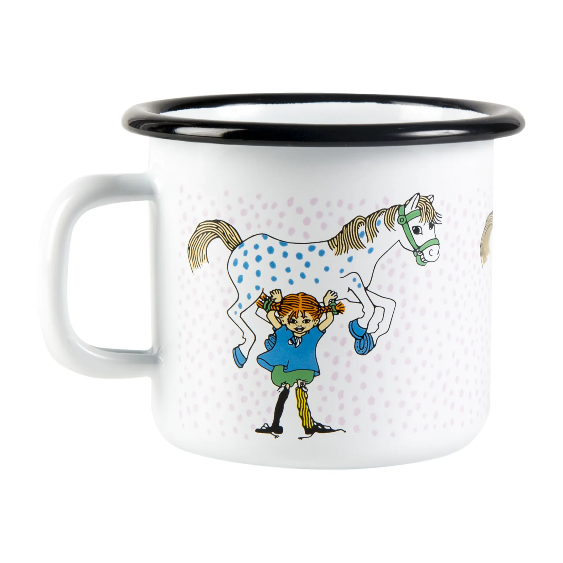 Taza esmaltada Pippi and the horse 2,5 dl, White Muurla