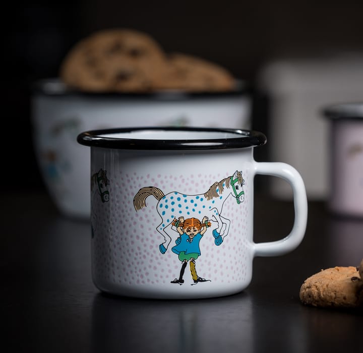 Taza esmaltada Pippi and the horse 2,5 dl, White Muurla
