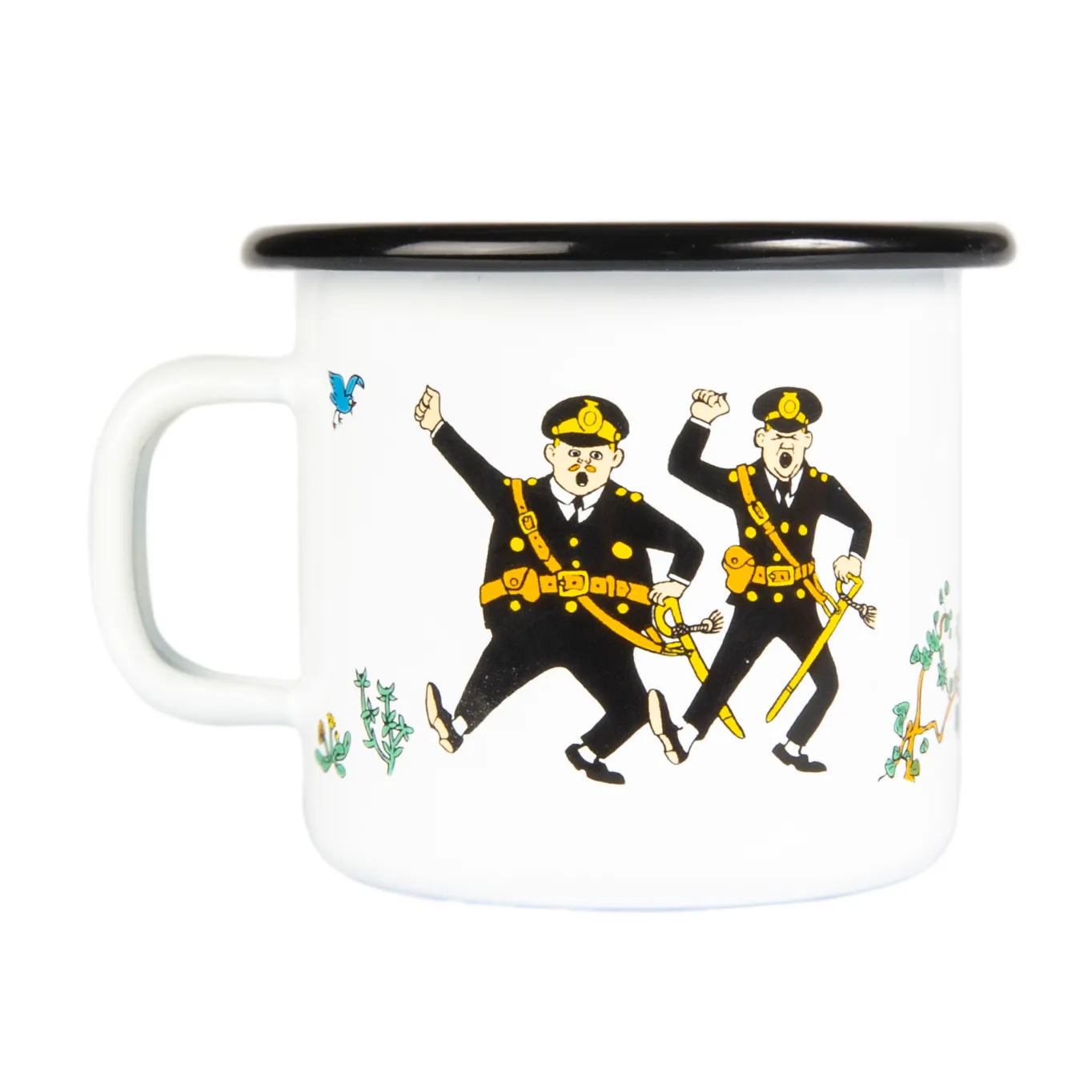 Taza esmaltada Pippi y la policia 25 cl, blanco Muurla