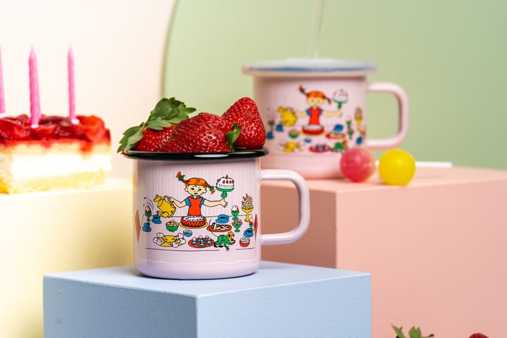 Taza esmaltada Pippi's birthday 3,7 dl, Pink Muurla