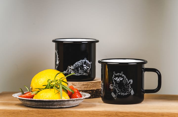 Taza esmaltada Stinky 37 cl, negro Muurla