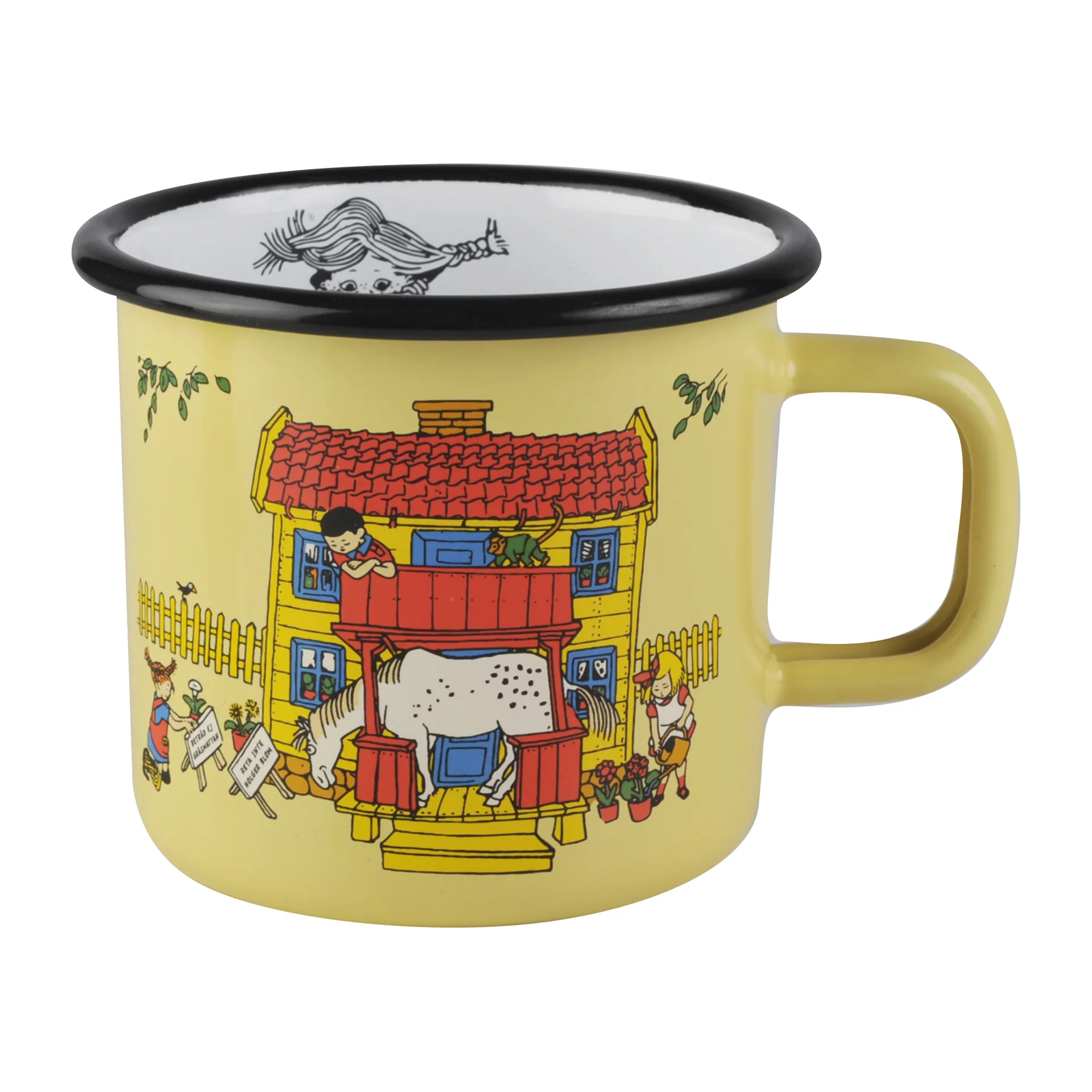 Taza esmaltada Villa Villekulla 3,7 dl, Yellow Muurla