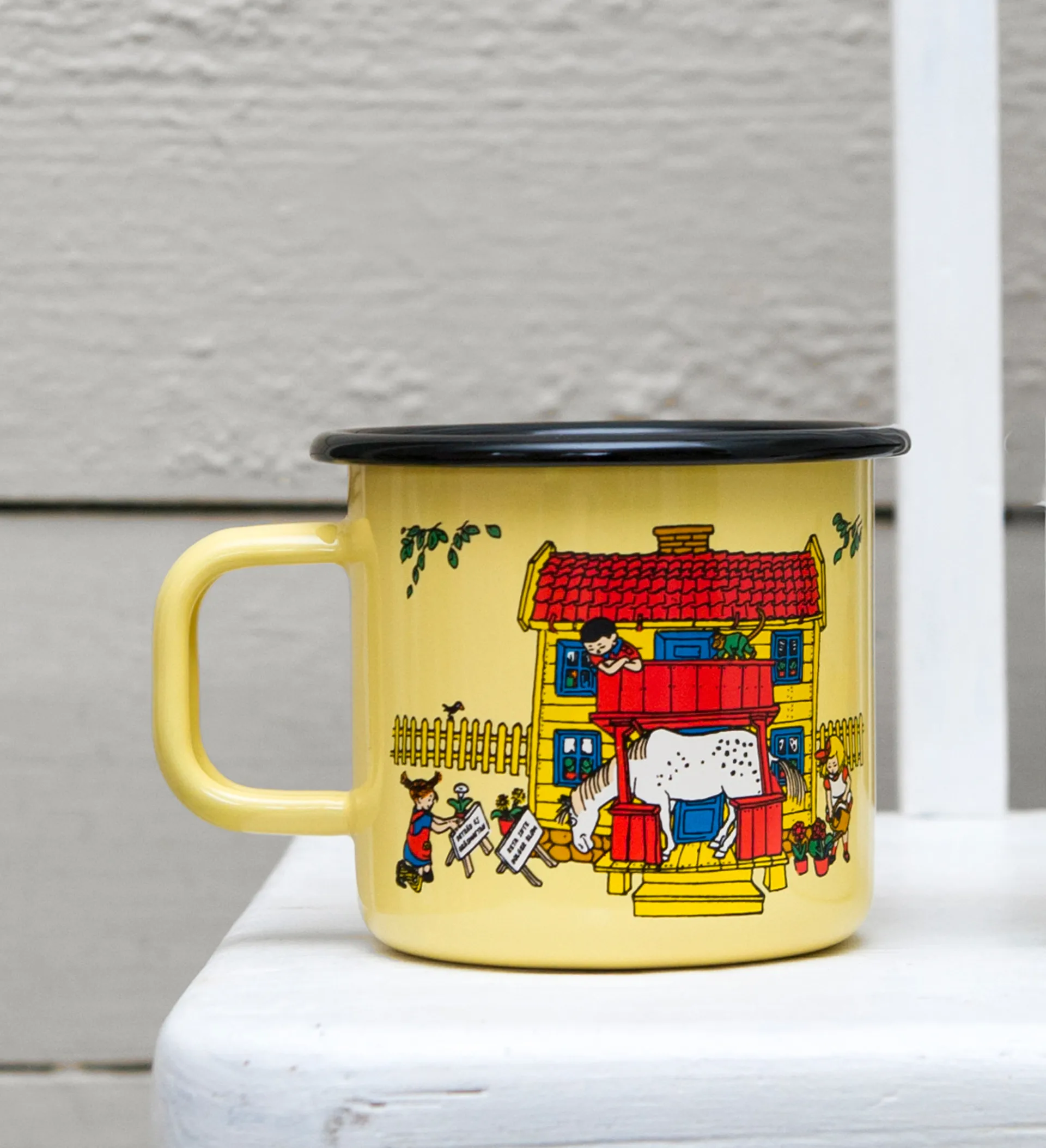 Taza esmaltada Villa Villekulla 3,7 dl, Yellow Muurla