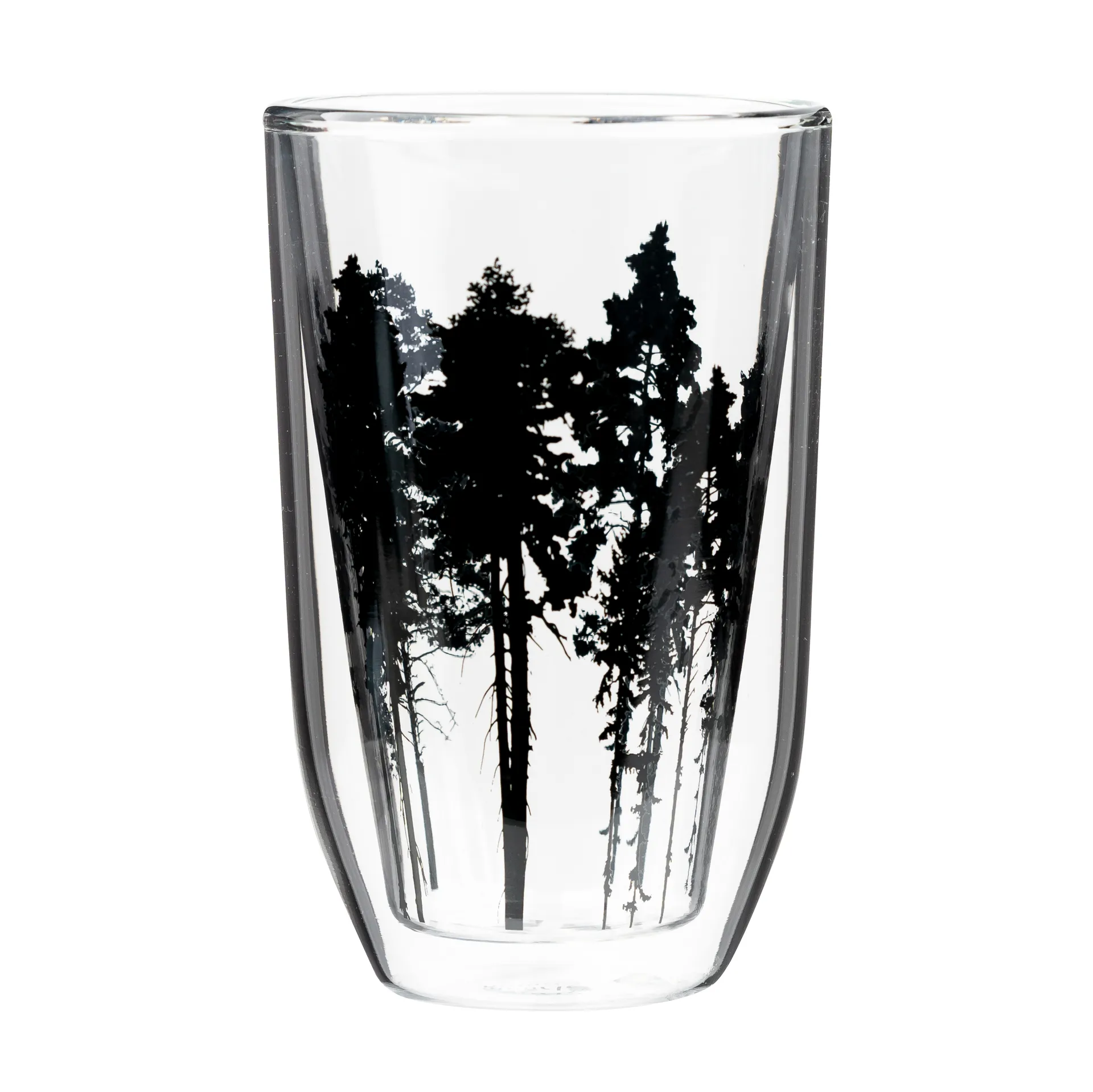 Vaso para bebidas calientes Nordic The Forest 30 cl, transparente-negro Muurla