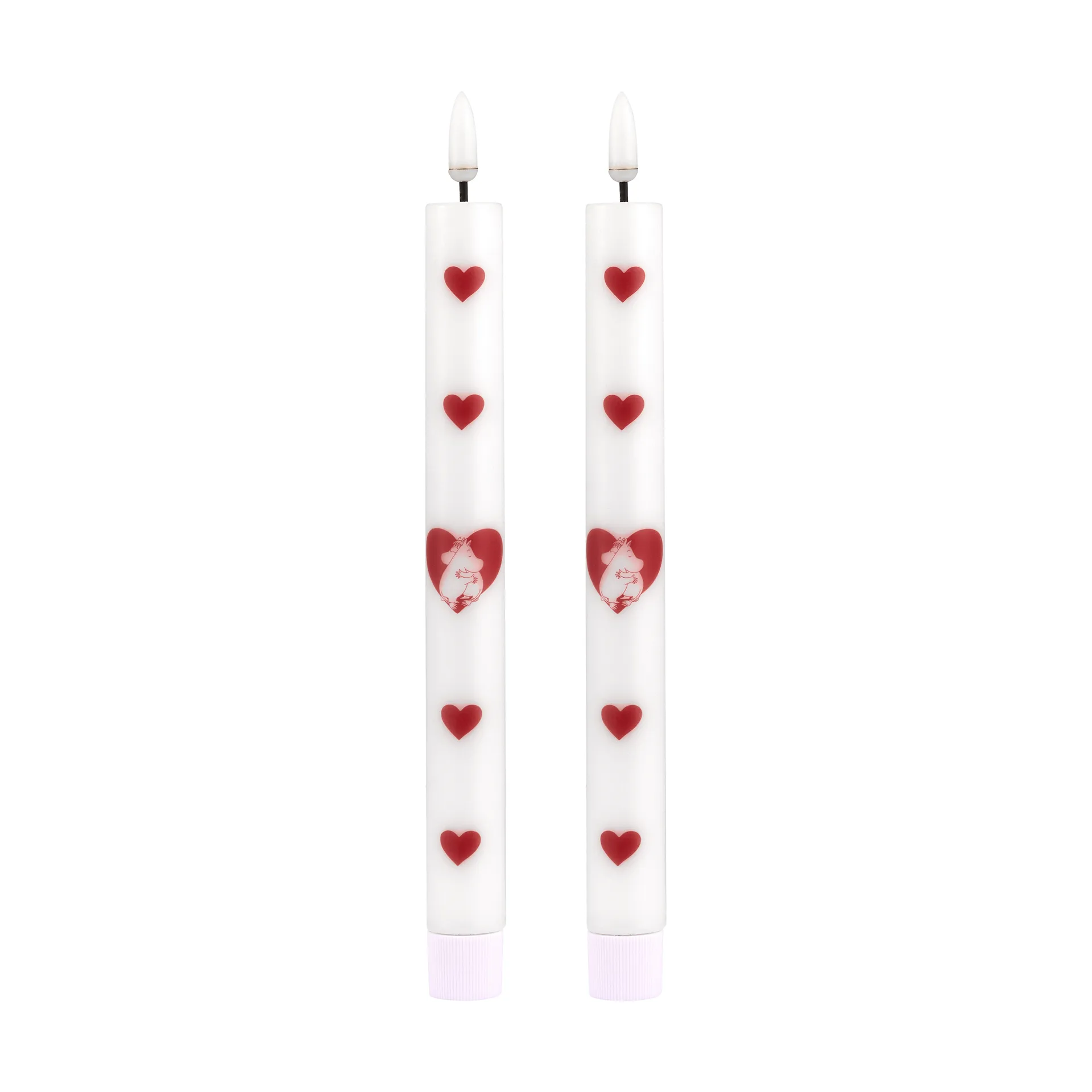 Vela cónica LED Mumin 25 cm, Heart, 2-pack Muurla