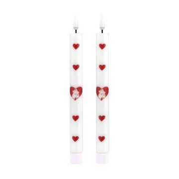 Vela cónica LED Mumin 25 cm - Heart, 2-pack - Muurla