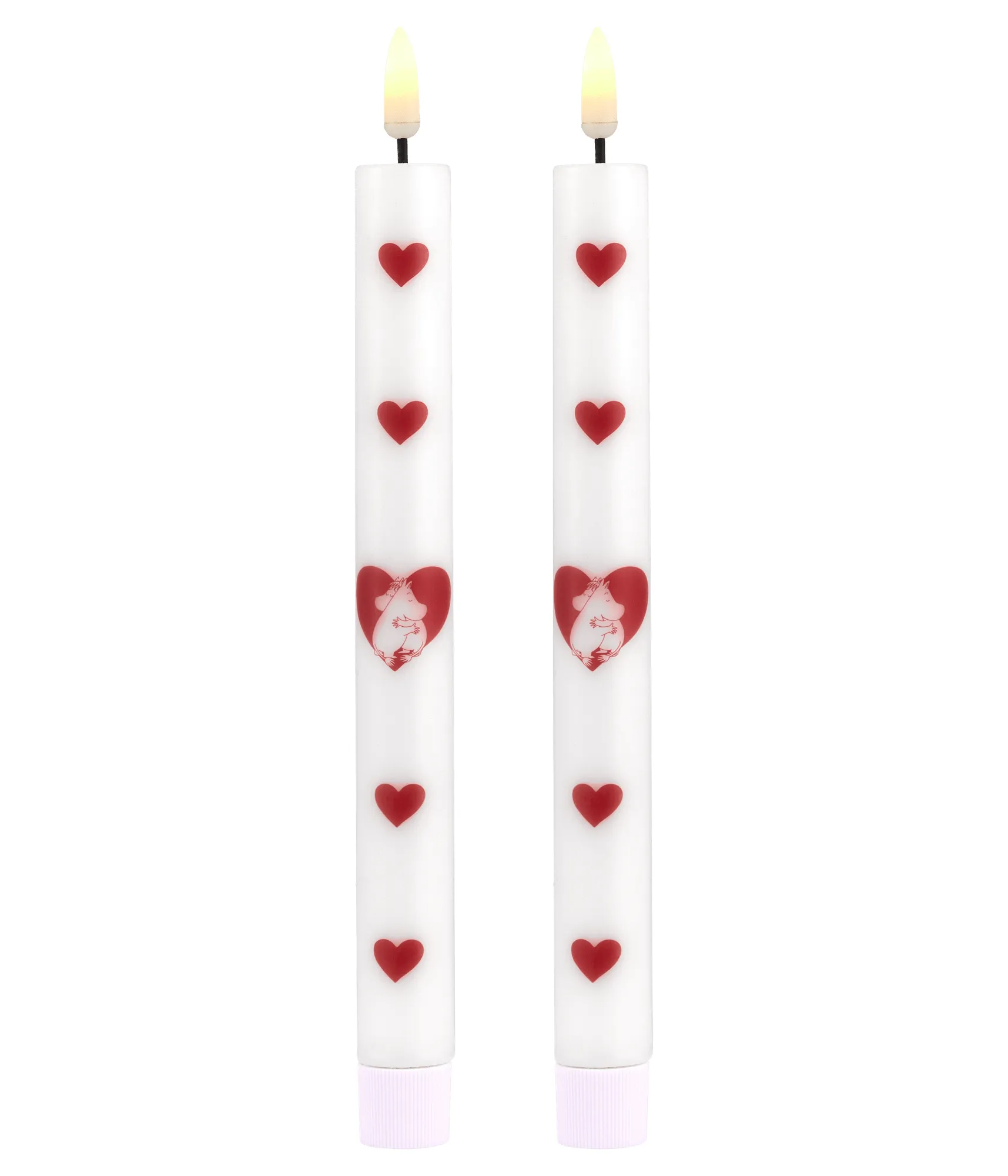Vela cónica LED Mumin 25 cm, Heart, 2-pack Muurla
