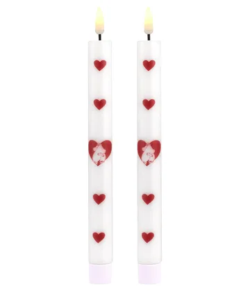 Vela cónica LED Mumin 25 cm - Heart, 2-pack - Muurla