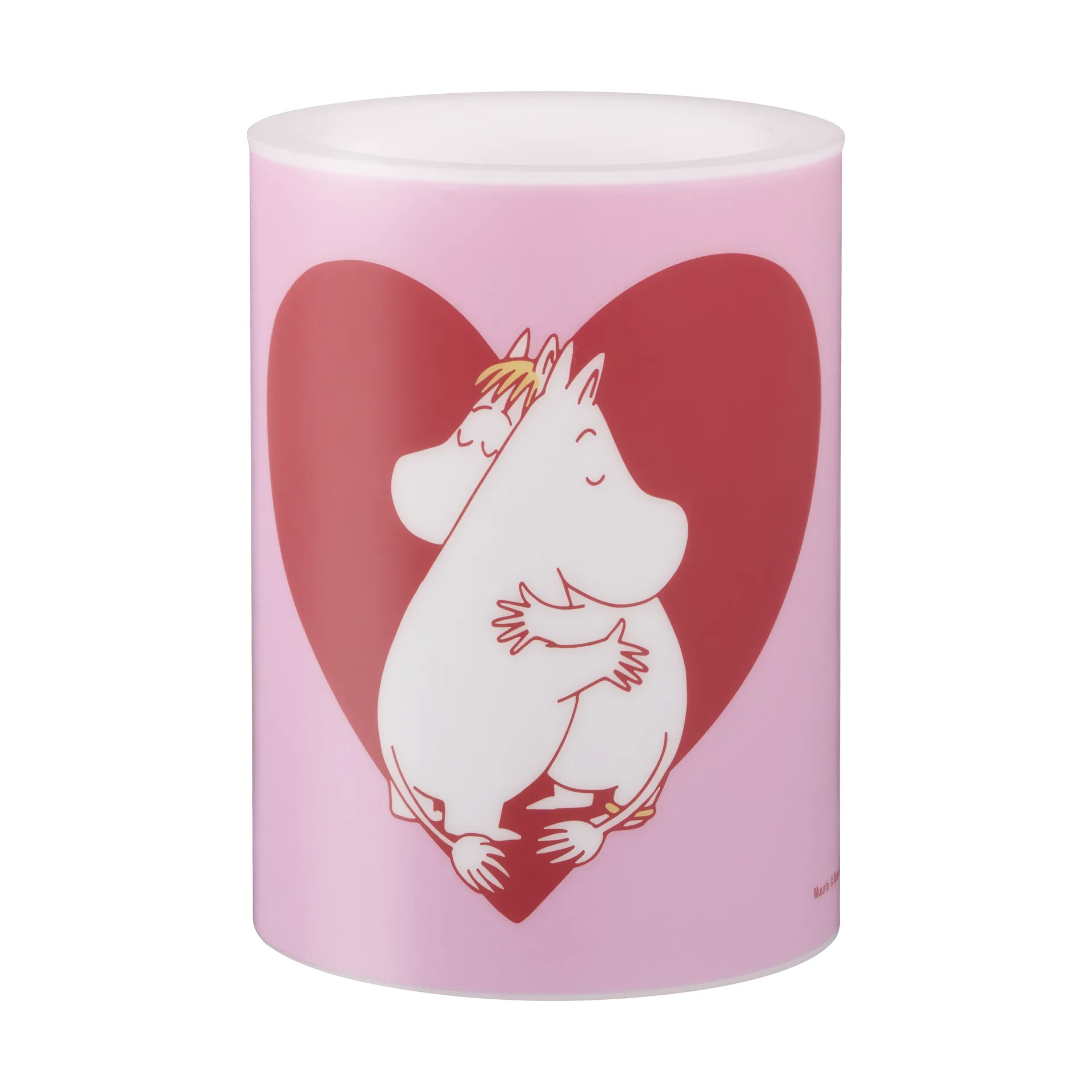 Vela gruesa LED Moomin 10 cm, Corazón Muurla