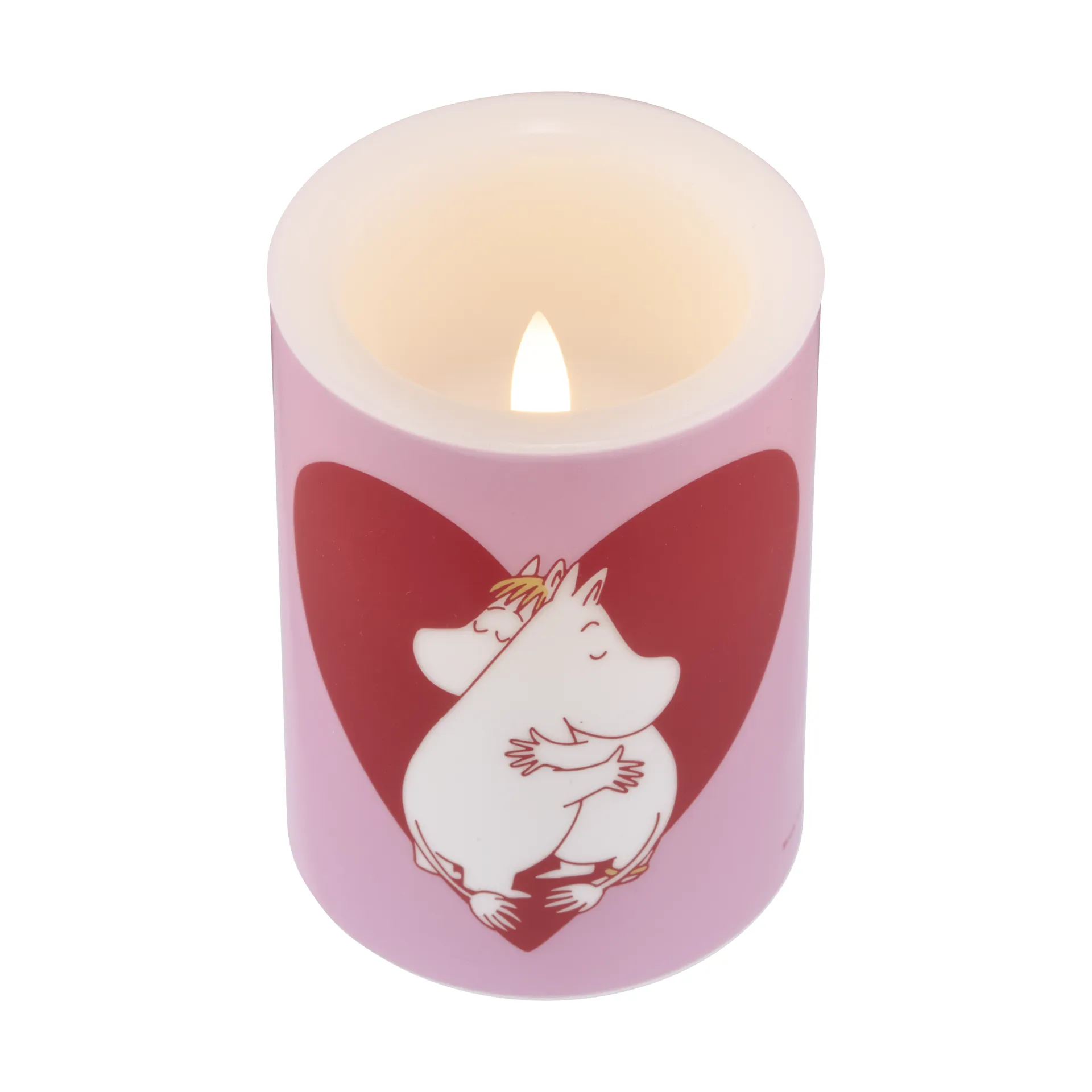 Vela gruesa LED Moomin 10 cm, Corazón Muurla
