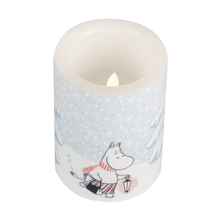 Vela gruesa LED Moomin 10 cm, Let it snow Muurla