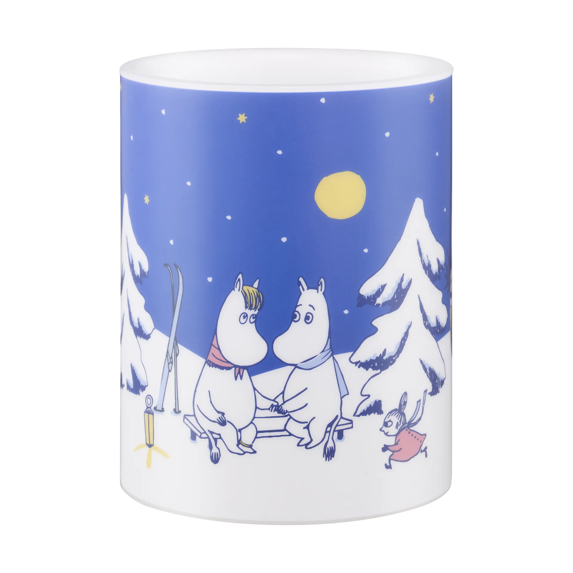 Vela gruesa LED Moomin 12,5 cm, Noche estrellada Muurla