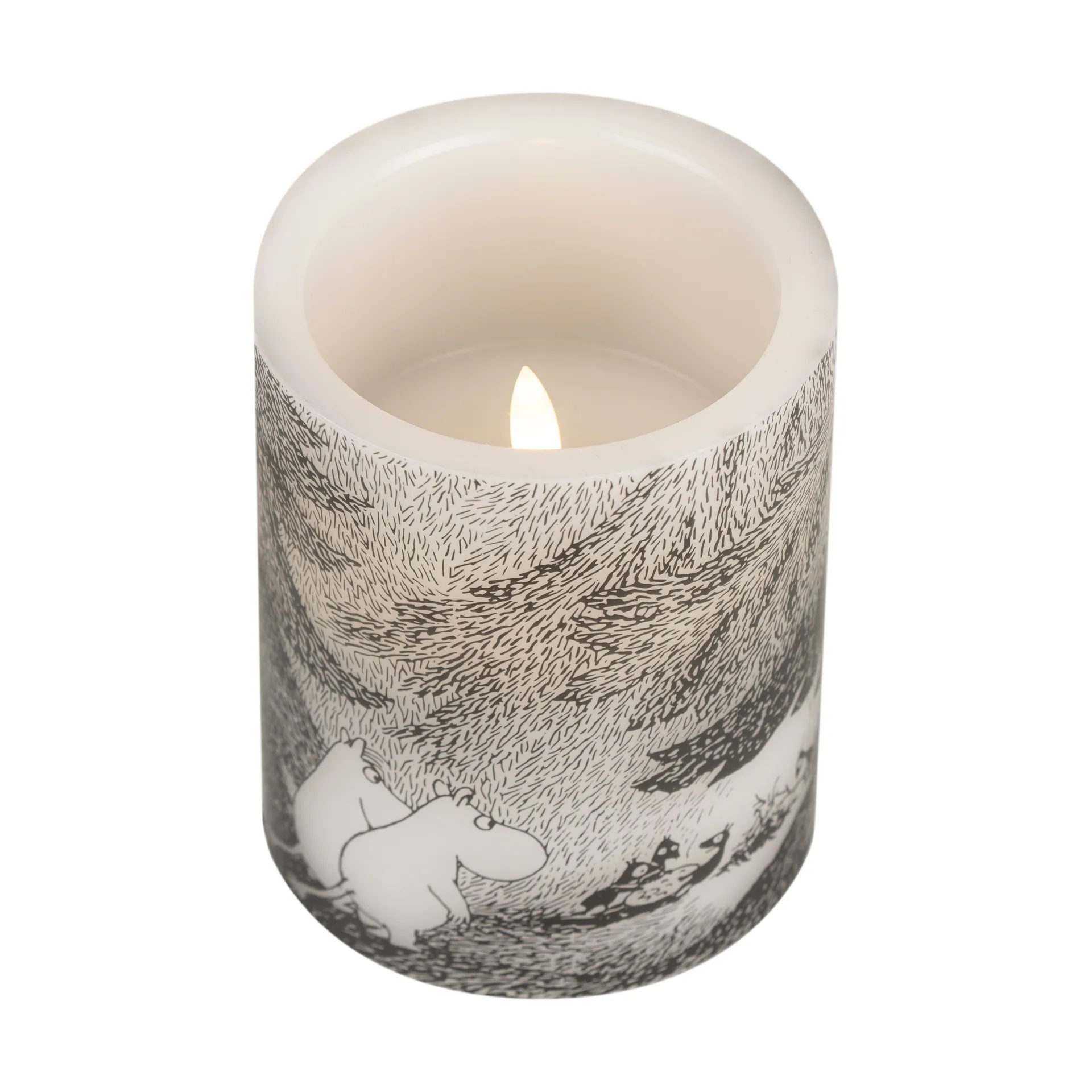 Vela gruesa LED Moomin 12,5 cm, Under the trees Muurla